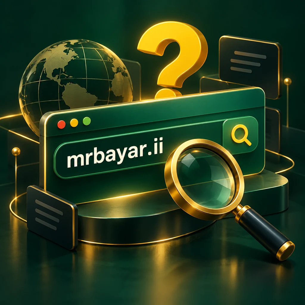 MrBayar.ii Explained: Understanding Unusual Domain Searches and Website Verification — supporting editorial illustration